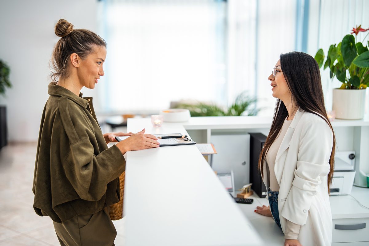 Med spa reception — Visional client practice